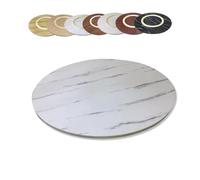 Plateau de service rotatif en bois de 80 cm, plateau tournant Susan pour cuisine et salle à manger, finition marbre, 50 cm de diamètre