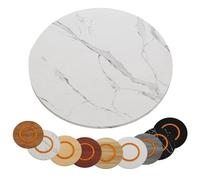 Plateau de service rotatif en bois extra large de 100 cm, 6 styles, 12 tailles (marbre blanc, 50 cm) - Parfait pour les dîners et les divertissements