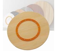 Plateau de service rotatif en bois massif de 50,8 cm, 76,2 cm, 101,6 cm - Plateau rond durable pour table à manger, cuisine, usage domestique - Design bûche, 50 cm / 20in, parfait pour recevoir et