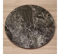 Plateau de service rotatif pour table de salle à manger - Texture marbre - Grande assiette ronde avec rotation silencieuse et lisse