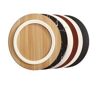 Plateau de service rotatif rond en bois de 80 cm - Plateau tournant noir pour table et comptoir - Parfait pour la salle à manger, les divertissements et une utilisation parentale