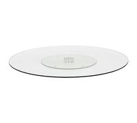 Plateau De Service Rotatif, Transparent, Verre Trempé, Rotation à 360°, Plateau Tournant, Plateau Rond, Idéal Pour Cuisine et Salle à Manger, 60 cm