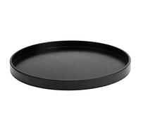Plateau de Service Round, Ø 27 cm Plateau en Bois Anti-dérapant Assiettes, Petit Déjeuner Plateaux à Thé pour Serveur d'hôtel Servant des Plats, Assiette Décoration Dessert
