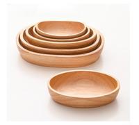 Plateau de service rustique en bois d'hévéa massif pour présenter des collations, des salades, des sushis et des hors-d'œuvre assortis (F)