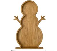 Plateau de service rustique en bois en forme de bonhomme de neige pour mettre en valeur la nourriture, les fruits, les légumes et les desserts sur une table ou un comptoir