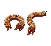 Plateau de service teckel - Conteneur mignon à 5 sections, organisateur en forme de chien viennois, assiette à apéritif en résine, serveur à condensation drôle | Set de briques de plateau pour manger