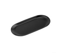 Plateau de service tendance en acier inoxydable pour bijoux et fruits chic pour usage domestique (noir)