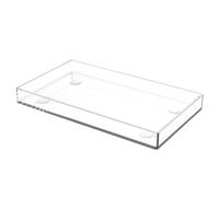 Plateau de service transparent - Organisateur de service 28 cm | Plateau de présentation en acrylique pour boissons, en-cas et bijoux, grande capacité, finition élégante, idéal pour la décoration inté