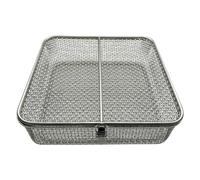 Plateau de stérilisation for instruments médicaux, panier perforé en maille d'acier inoxydable 304, plateau médical, maille de 0,16 po, adapté à la chirurgie, aux hôpitaux et à la dentisterie(25x15x15