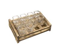 Plateau de support en verre à shot | Plateau de serveur de lunettes d' partagé | Peut contenir 12 lunettes à shot | Accessoires de bar de cuisine pour réunions, fêtes, événements, mariages,