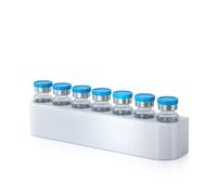 Plateau de support pour réfrigérateur pour flacons de peptide en verre de 3 ml ou étui de rangement 5/7 fentes pour flacon d'insuline peptide très résistant, support mural, blanc avec autocollants 3M