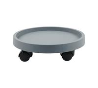 Plateau de support rond mobile pour pot de fleurs avec roulettes robuste pour bonsaï, plateau mobile multifonctionnel, base en disque de fleurs, gris