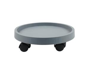 Plateau de support rond mobile pour pot de fleurs avec roulettes robuste pour bonsaï, plateau mobile multifonctionnel, base en disque de fleurs, gris