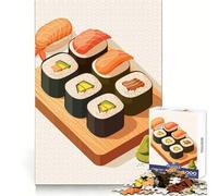 Plateau de sushis au Wasabi Puzzle de 1000 pièces pour Adultes et Adolescents Stimulation mentale, Anti-Stress, ludique et sécurisé Idée Cadeau de Noël (38x26cm)