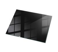 Plateau de Table 80x60 cm en Verre Rectangulaire Décor Élégant Durable pour Le Salon, la Cuisine et la Salle à Manger Surface Lisse Decoratif Verre Trempé - Motif Noir Lisse