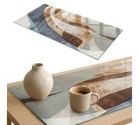 Plateau de Table à Manger 140x70 cm | Rectangulaire | Décoré | Bords Polis | Composition élégante | Verre Trempé | Multi-usages | Patins Antidérapants Inclus | Décoration pour Salle à Manger