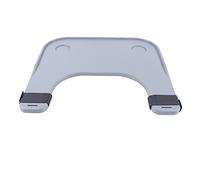 Plateau de table à manger pour fauteuil roulant - Avec 2 porte-gobelets - Amovible - Stable - Imperméable - Pour manger, écrire, travailler, se reposer - 58 x 52,5 cm - Gris