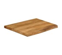 Plateau de table avec bord d'arbre - 40 x 40 x 2,5 cm - En bois massif de mangue - Bloc en bois massif de mangue - Pour table basse - Plateau de cuisine rustique