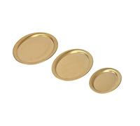 Plateau de Table Basse, 3 Pièces Plateau Rond en Acier Inoxydable Plateau Rond en Métal avec Processus de Polissage Miroir pour Tables, Cuisine, Armoires de Salle de Bain, (Gold)