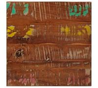 Plateau de table carré en bois massif recyclé 40 x 40 x 2,5 cm - Bloc de rechange pour cuisine, bureau ou bar - Panneau de meuble en bois naturel