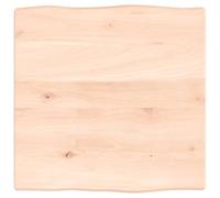 Plateau de Table Chêne Massif 40x40x2 cm Brut Bord Vivant | Bois naturel non traité, personnalisable peinture ou laque, bord brut artisanal, grain dense marron moyen, usage domestique