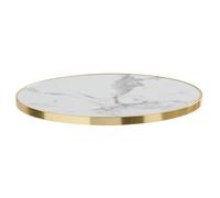 Plateau de table contreplaqué revêtement stratifié marbre Blanc/Doré - Oviala