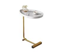 Plateau de table de chevet avec cadre en métal, en forme de C, pour café, thé, canapé, table basse - Petite table TV - Table étroite et fine - Glisse sous le canapé - Pour chambre à coucher