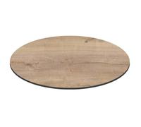 Plateau de table de jardin rond HPL 70 cm chêne naturel Opera - Oviala