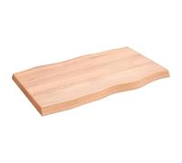 Plateau de Table de Remplacement en Bois de Chêne Massif, Plateau de Bureau Non traité à Bords Vivants pour Salle à Manger, Bureau, étude, Artisanat, Maison et Bases (100 x 60 x 6 cm)