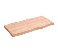 Plateau de Table de Remplacement en Bois de Chêne Massif, Plateau de Bureau Non traité à Bords Vivants pour Salle à Manger, Bureau, étude, Artisanat, Maison et Bases (80x40x4 cm)