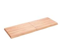 Plateau de Table de Remplacement en Bois de Chêne Massif, Plateau de Bureau Non traité à Bords Vivants pour Salle à Manger, Bureau, étude, Artisanat, Maison et Bases (140 x 50 x 6 cm)
