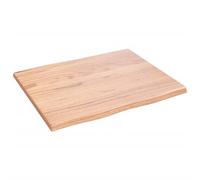 Plateau de Table de Remplacement en Bois de Chêne Massif, Plateau de Bureau Non traité à Bords Vivants pour Salle à Manger, Bureau, étude, Artisanat, Maison et Bases (60x50x2 cm)