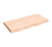 Plateau de Table de Remplacement en Bois de Chêne Massif, Plateau de Bureau Non traité à Bords Vivants pour Salle à Manger, Bureau, étude, Artisanat, Maison et Bases (80x40x6 cm)