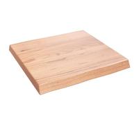Plateau de Table de Remplacement en Bois de Chêne Massif, Plateau de Bureau Non traité à Bords Vivants pour Salle à Manger, Bureau, étude, Artisanat, Maison et Bases (60x60x6 cm)