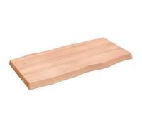 Plateau de Table de Remplacement en Bois de Chêne Massif, Plateau de Bureau Non traité à Bords Vivants pour Salle à Manger, Bureau, étude, Artisanat, Maison et Bases (100 x 50 x 6 cm)