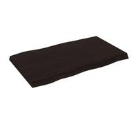 Plateau de Table de Remplacement en Bois de Chêne Massif, Plateau de Bureau Non traité à Bords Vivants pour Salle à Manger, Bureau, étude, Artisanat, Maison et Bases (100 x 60 x 6 cm)