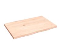 Plateau de Table de Remplacement en Bois de Chêne Massif, Plateau de Bureau Non traité à Bords Vivants pour Salle à Manger, Bureau, étude, Artisanat, Maison et Bases (60 x 40 x 2 cm)
