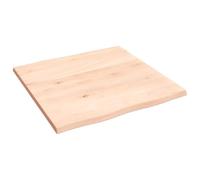 Plateau de Table de Remplacement en Bois de Chêne Massif, Plateau de Bureau Non traité à Bords Vivants pour Salle à Manger, Bureau, étude, Artisanat, Maison et Bases (60 x 60 x 2 cm)
