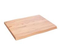 Plateau de Table de Remplacement en Bois de Chêne Massif, Plateau de Bureau Non traité à Bords Vivants pour Salle à Manger, Bureau, étude, Artisanat, Maison et Bases (60x50x4 cm)