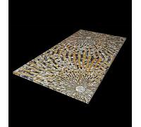 Plateau de table de salon avec motif rayons du soleil I MOP Plateau de table de salle à manger I Plateau de table de couloir I Plateau de table de patio en pierres précieuses 91,4 x 152,4 cm