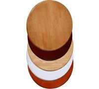 Plateau de Table en Bois au Fini Verni, Planche de Service Ronde tournante, Susan paresseuse Ronde rotative, for la Maison et Le Bureau(Deep Red,70cm(28in))