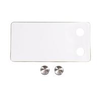 Plateau de Table en Bois Massif 80x40 cm avec 2 Porte - Gobelets, Table de Bateau pour Camping - Car et Yacht - Surface Lisse et Résistante, Bords Arrondis Sécurisés pour (Blanche)