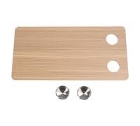 Plateau de Table en Bois Massif 80x40 cm avec 2 Porte - Gobelets, Table de Bateau pour Camping - Car et Yacht - Surface Lisse et Résistante, Bords Arrondis Sécurisés pour (Brun)