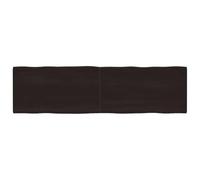 Plateau de table en bois massif de chêne marron foncé, 220 x 60 cm, bord d'arbre, traité, pliable, plateau en bois robuste, pour la maison et le commerce