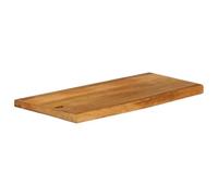Plateau de table en bois massif de manguier 70 x 40 x 3,8 cm avec bord vif | Finition chêne, utilisation intérieure, base non incluse, article unique, variation de largeur et