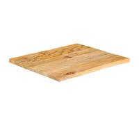 Plateau de table en bois massif de manguier avec bords vives, 40 x 40 x 2,5 | Bois tropical résistant, finition et surface lisse, nettoyage facile, bord vif rustique, peut être combiné avec différentes