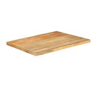 Plateau de table en bois massif mangue 80x60x2,5 cm pour bord | Bois de manguier massif, bordure, style rustique, facile à nettoyer, utilisation universelle