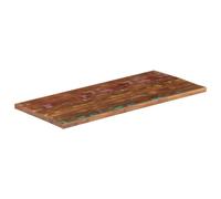 Plateau de table en bois massif recyclé, rectangulaire, 100x60x2,5 cm | Bois recyclé, style rustique, nettoyage facile, utilisation universelle, grain unique