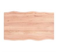 Plateau de table en chêne massif marron clair 100 x 60 x 2 cm | Bois non traité, bord vif artisanal, surface peinte, utilisation en intérieur