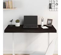 Plateau de table en chêne massif marron foncé, 100 x 40 x (2 à 6) cm, plateau de table de rechange, avec bord naturel, pour bureau, table à manger, établi